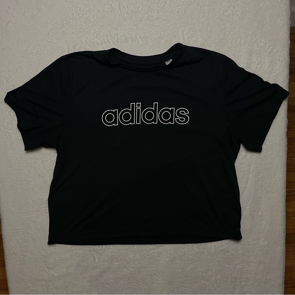 Adidas Black Crop Top Women's Size M - Picture 1 of 3
